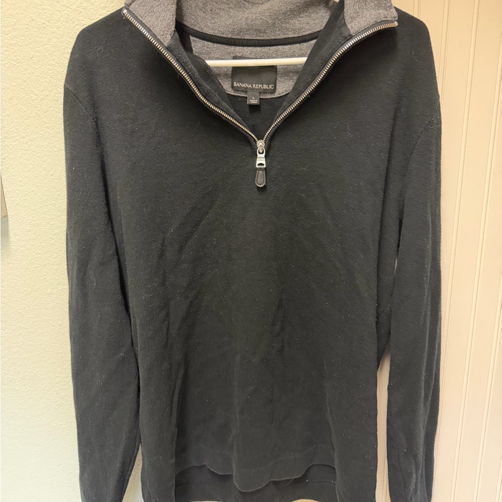 Banana Republic Men's quarter zip Black Sweater